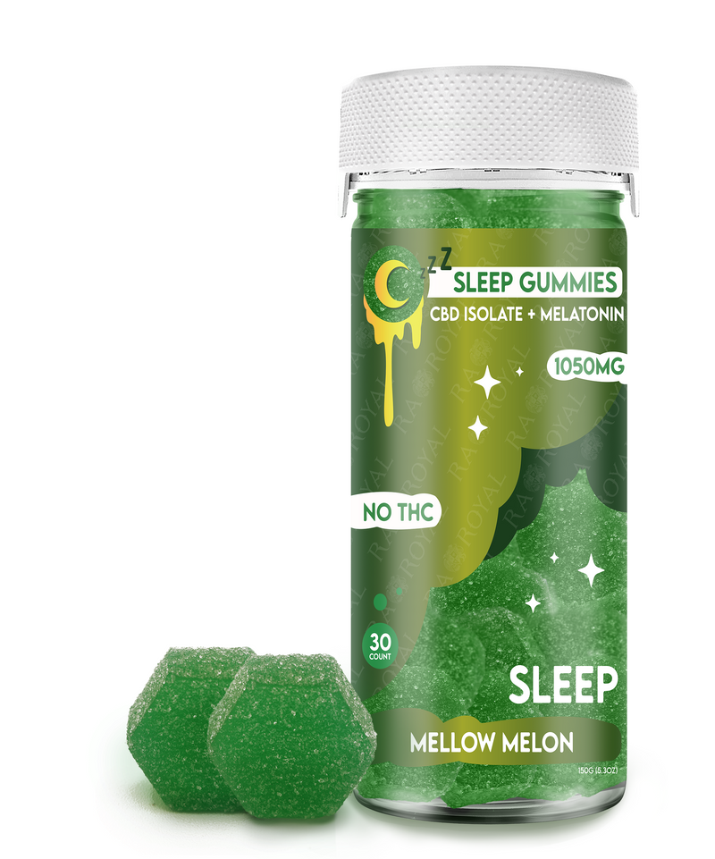 RaRoyal CBD ISOLATE+MELATONIN 30CT GUMMY JAR: MELLOW MELON (SLEEP)